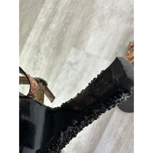 Bottega Veneta Snakeskin Strappy Heels Size 37 - Picture 8 of 12